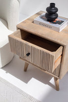 Zella Two Drawer Wooden Side Table 