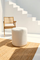 Boucle Off-White Round Pouf (2 SIZES) HomeKode 