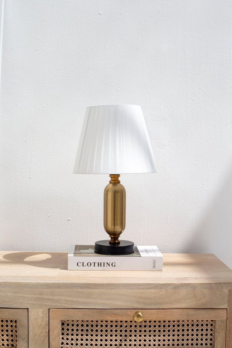 Gold Table Lamp with White Shade Homekode 