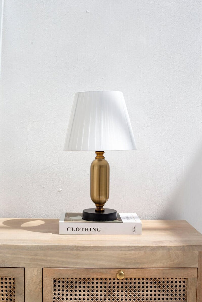 Gold Table Lamp with White Shade Homekode 