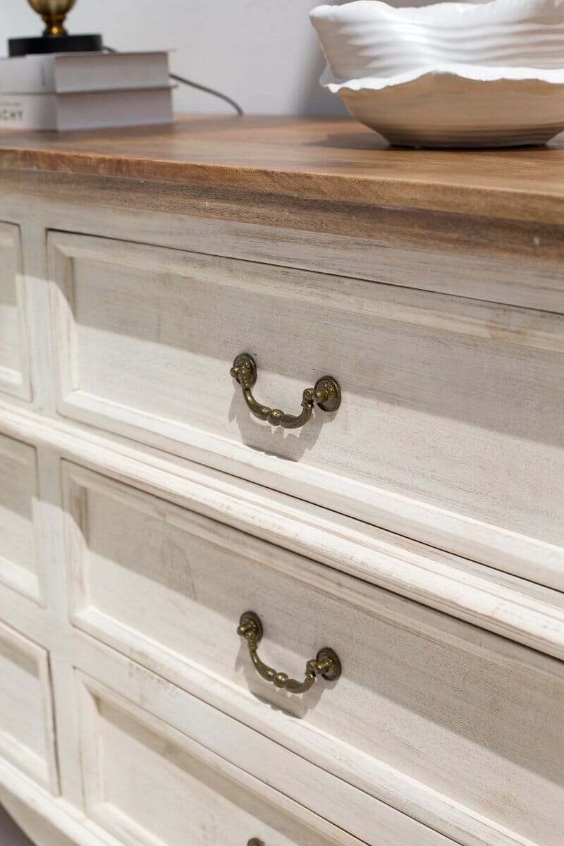 Virginia Six Drawers White Sideboard 