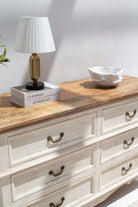 Virginia Six Drawers White Sideboard 