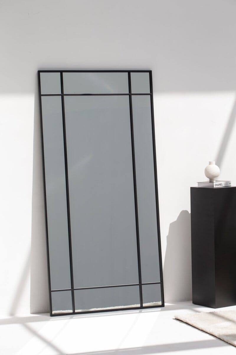 Aurelia Black Window Rectangular Mirror (2 Sizes) Mirrors Homekode 