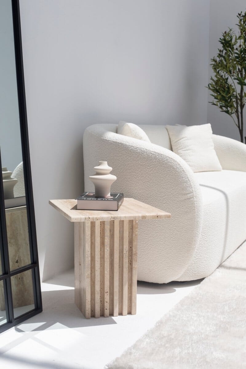 Kyra Travertine Side Table (3 Sizes) Side Table MGH 