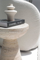 Aletea Solid Travertine Side Table (2 Sizes) 