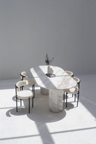 Ayla Greek Calacatta Marble Oval Dining Table 