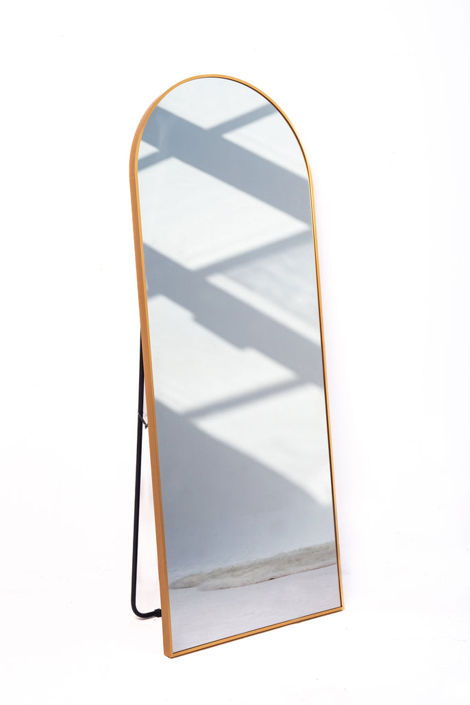 Gold Arch Aluminum Full Length Mirror with Stand (3 Sizes Available) Mirrors Homekode 