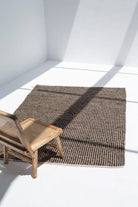 Timeless Noir - Black Jute & Leather Woven Rug (2 Sizes) WOVEN RUG RAM 