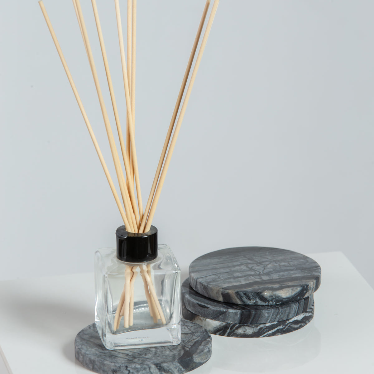 Round Silver Wave Coaster – Polished Stone Accent for Modern Dining ...