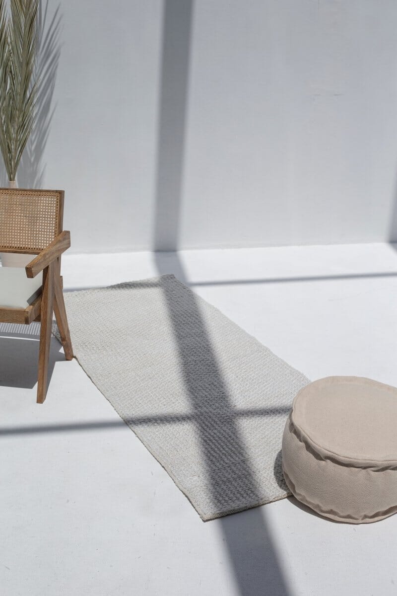 Hallway Elegance - Natural White Woven Rug (200x80 CM) WOVEN RUG 