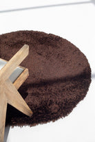 Round Chocolate Dream - Fluffy Shaggy Rug (4 Sizes) Table Tuft Shaggy  