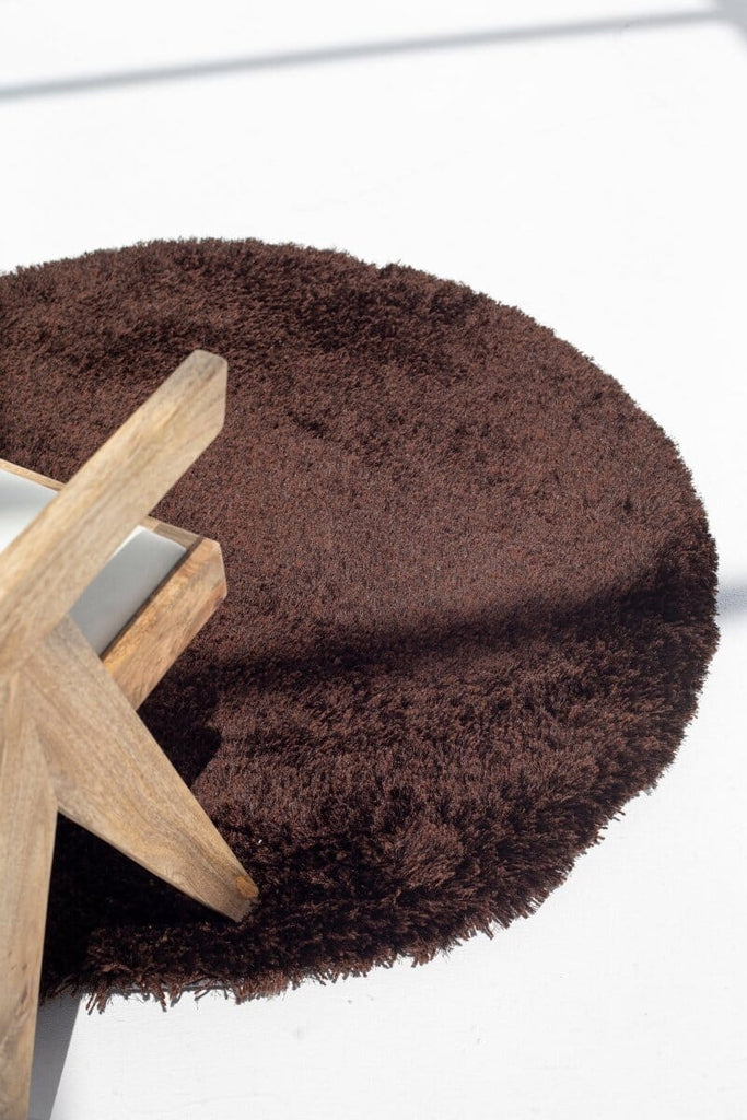 Round Chocolate Dream - Fluffy Shaggy Rug (4 Sizes) Table Tuft Shaggy RAM 
