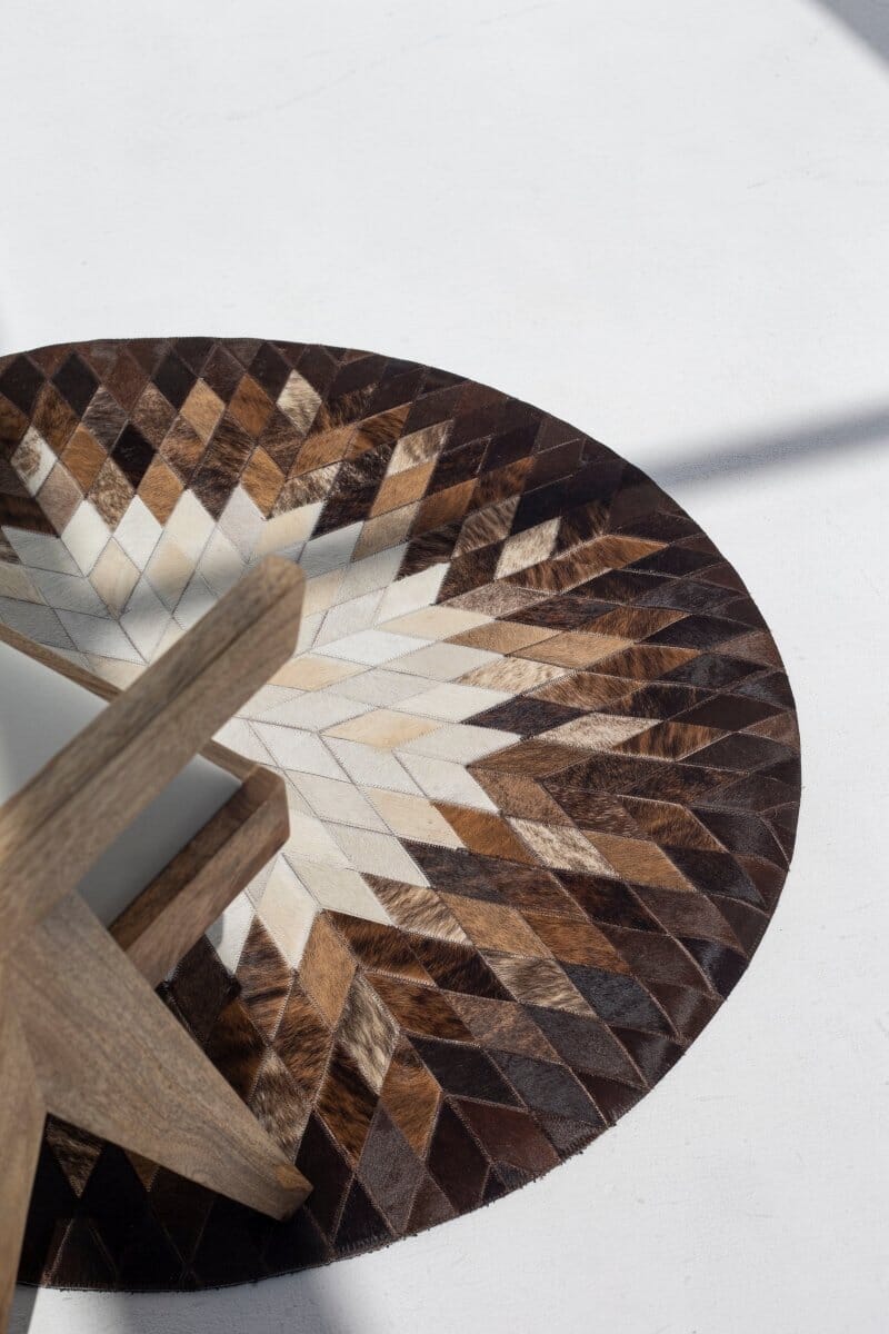 Gilded Solstice - Leather Round Rug (3 Sizes)