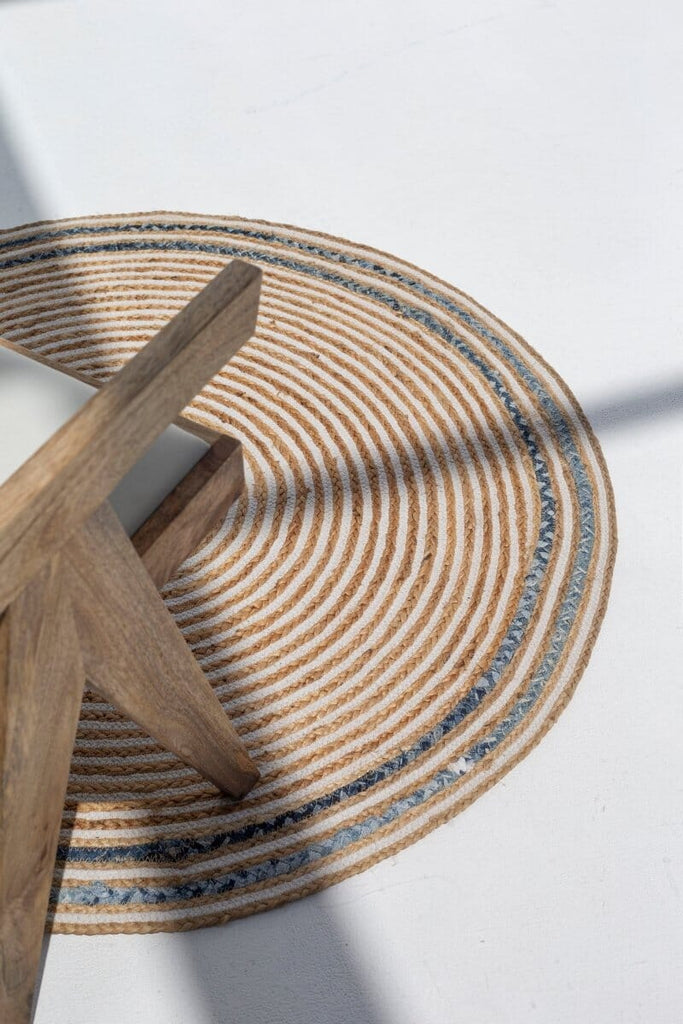 Serenity Spiral - Natural Jute & Cotton Braided Round Rug (4 Sizes) Braided -- Braided Rug Homekode 