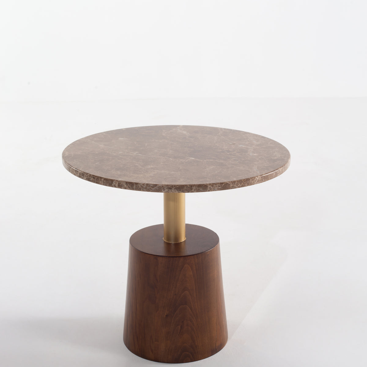 Raize Side Table Raisa Breccia Brown Stone Side Table with Wood Base Design – Homekode