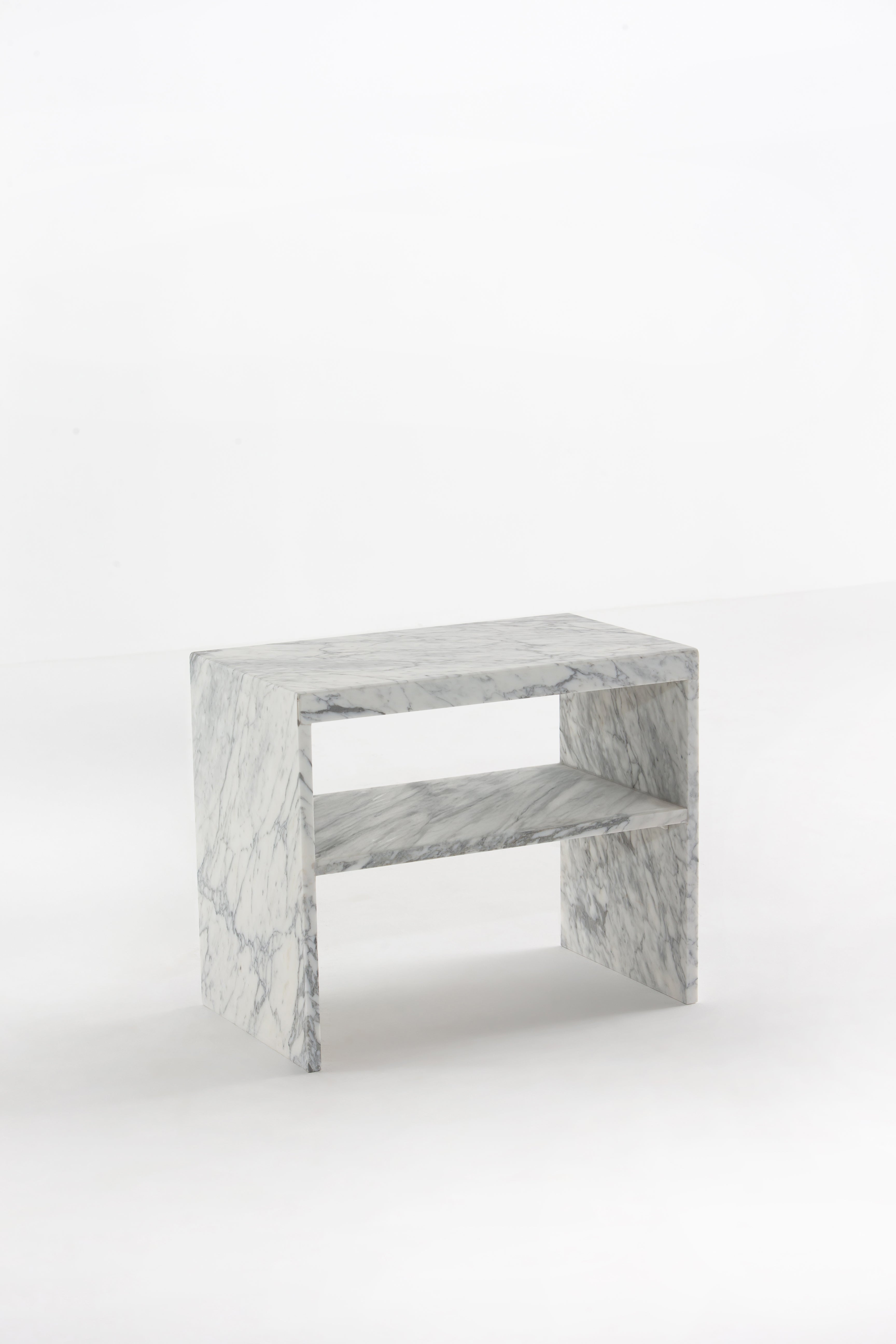 Avalon White Statuario Bedside Table