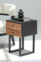 Industrial Black Top 2 Drawer Side Table ART 