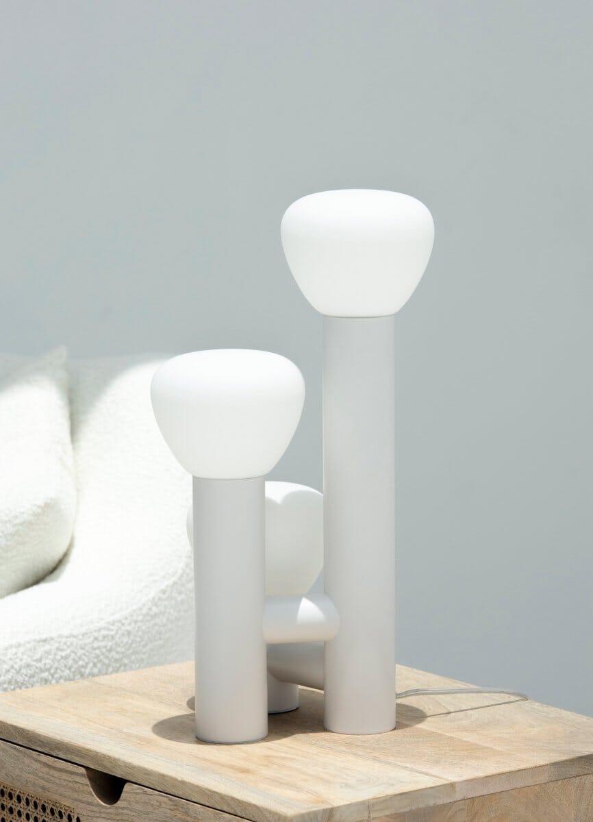 White Three heads Table Lamp Home  