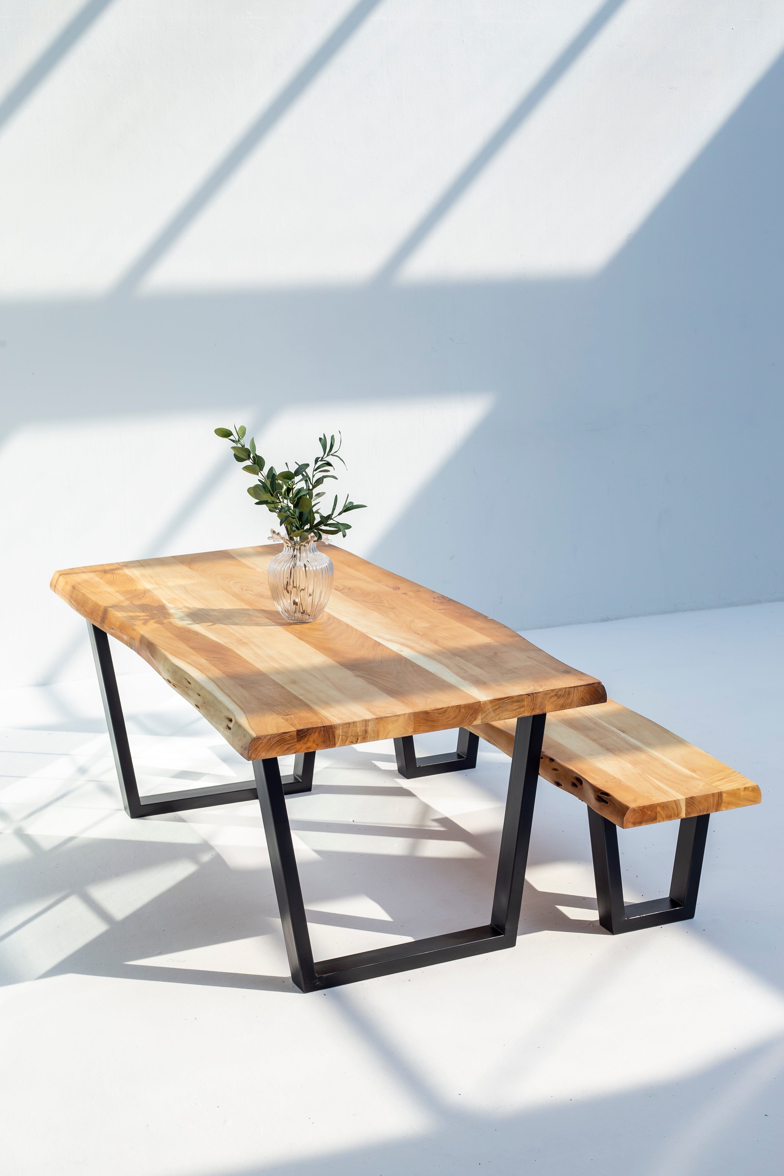 Light Acacia Wood Dining Table (10 Sizes) 