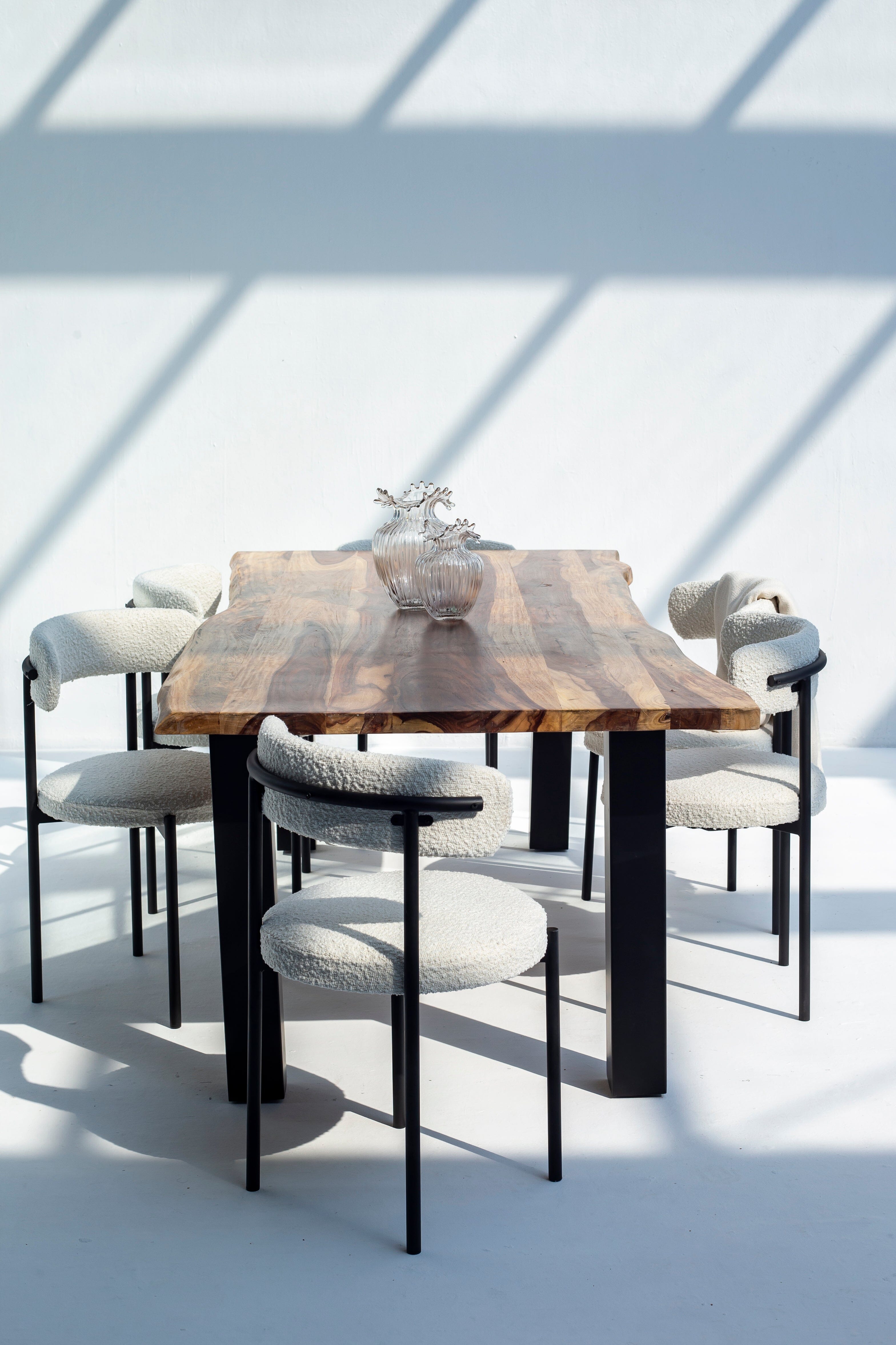 Isabella Rose Wood Top Dining Table 