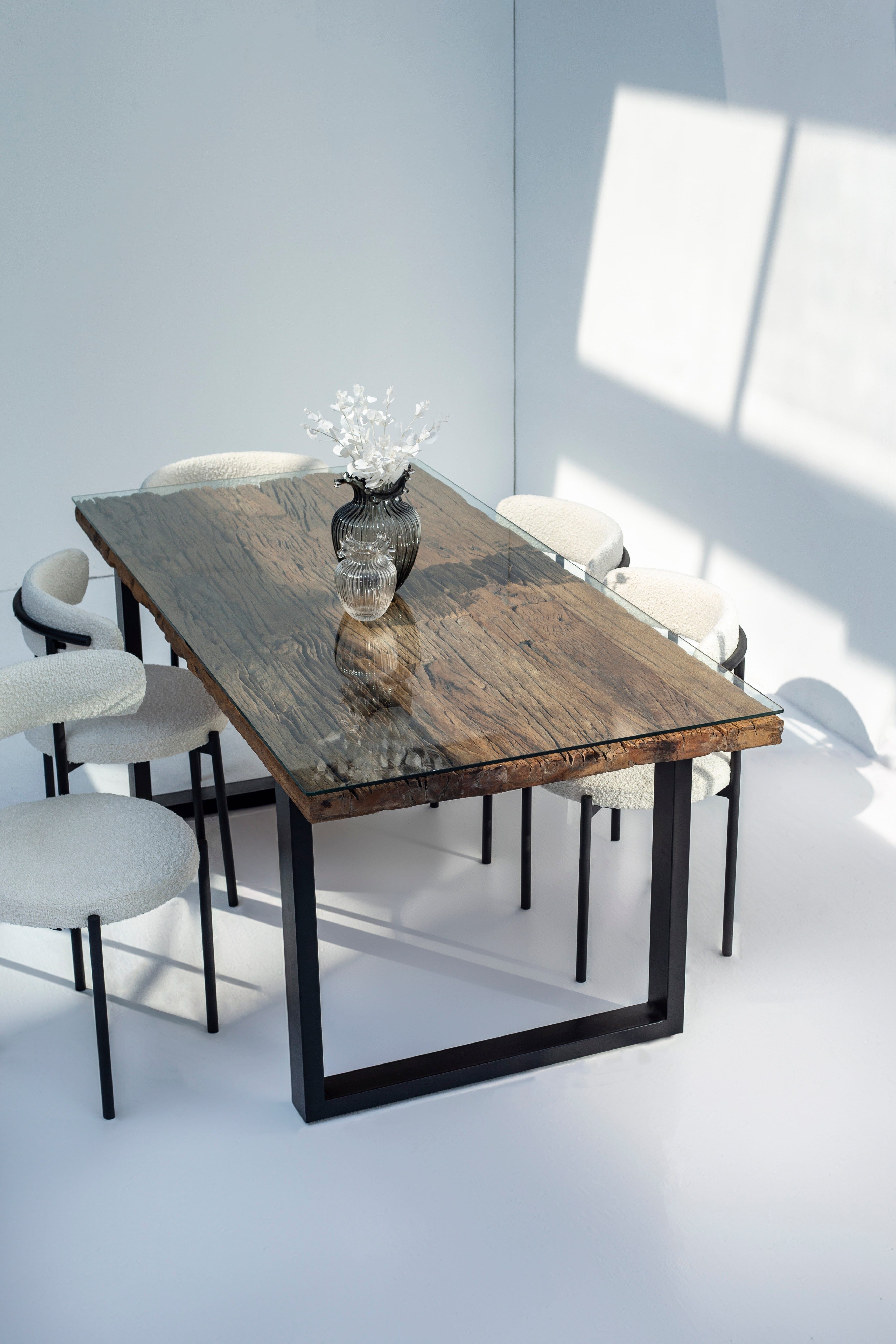 Meadow Railway Wood Dining Table (8 Sizes) 150x90x4CM Black/U Shape 