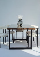 Meadow Railway Wood Dining Table (5 Sizes) ART 240CM Length x 120CM Depth x 75CM Height Black/U Shape 