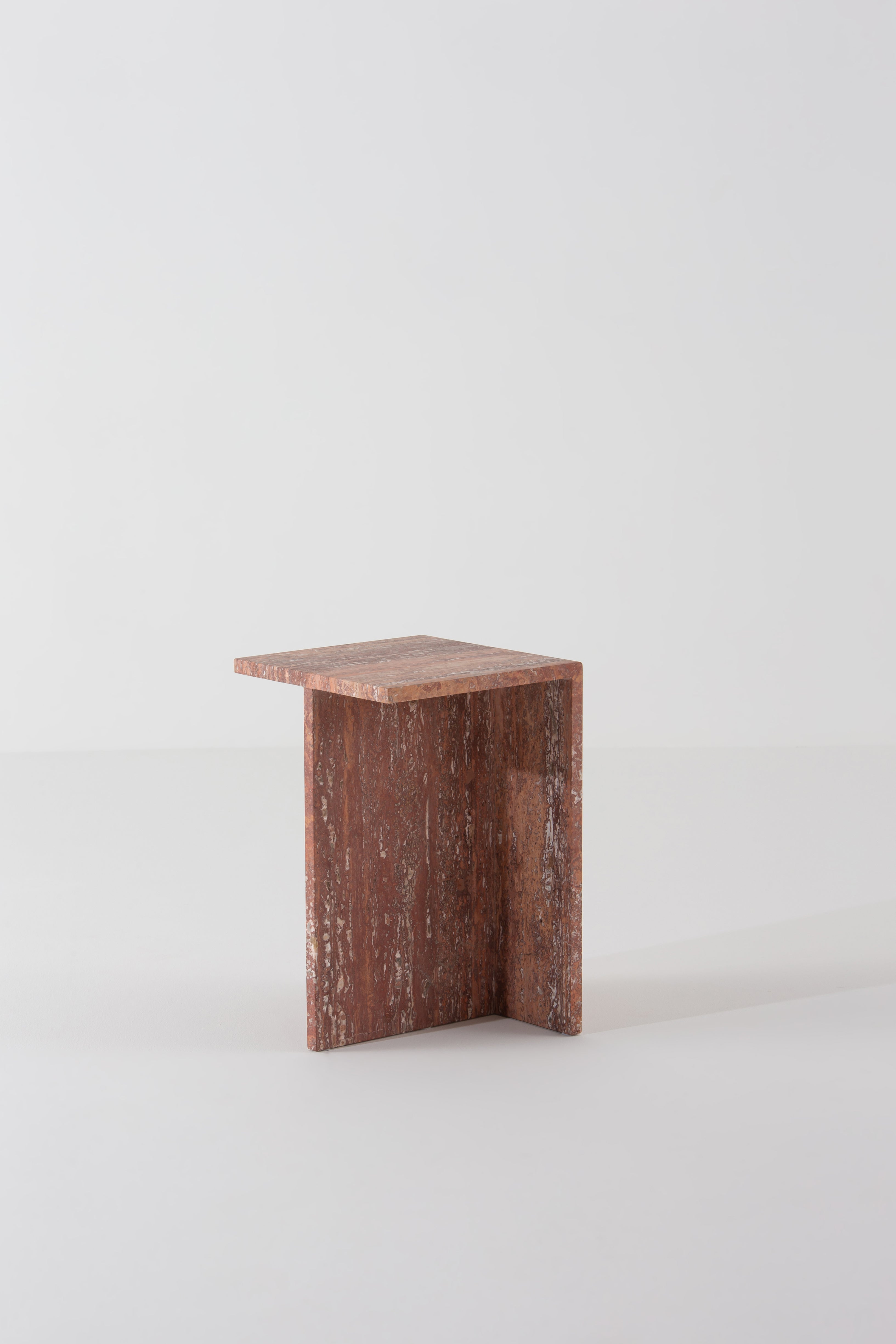 Calluna Red Travertine Side Table
