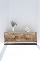 Kinsley Wooden Industrial Media Console Homekode 