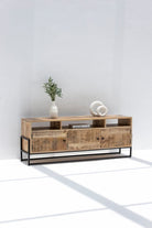 Kinsley Wooden Industrial Media Console Homekode 