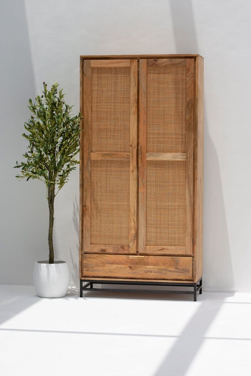 Liza Rattan Doors Closet with One Drawer ART 