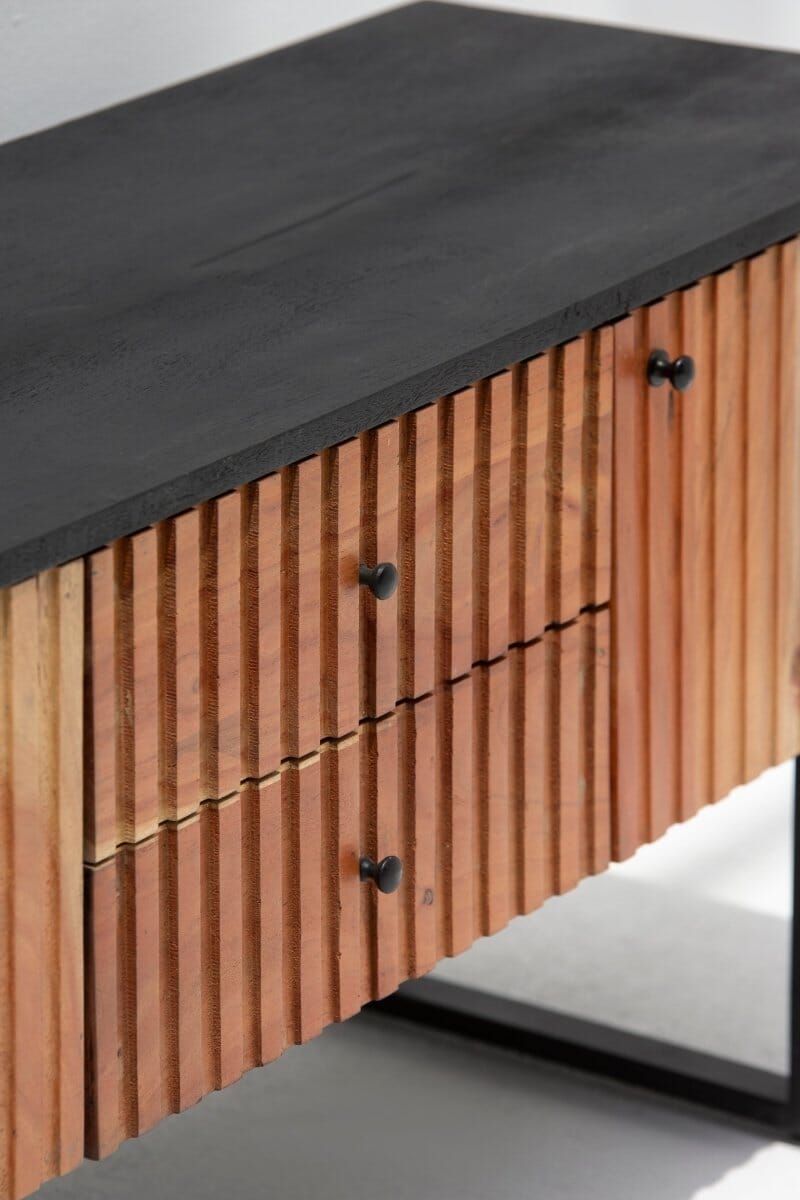 Finley Slat Wood Media Console 