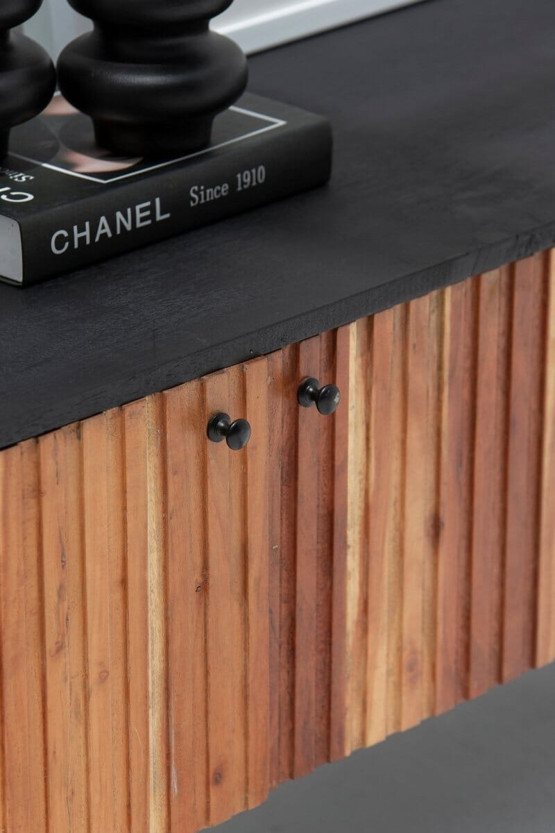 Finley Slat Wood Media Console 