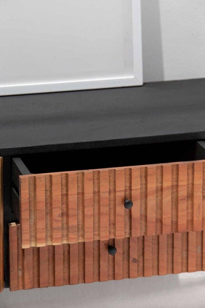 Finley Slat Wood Media Console 