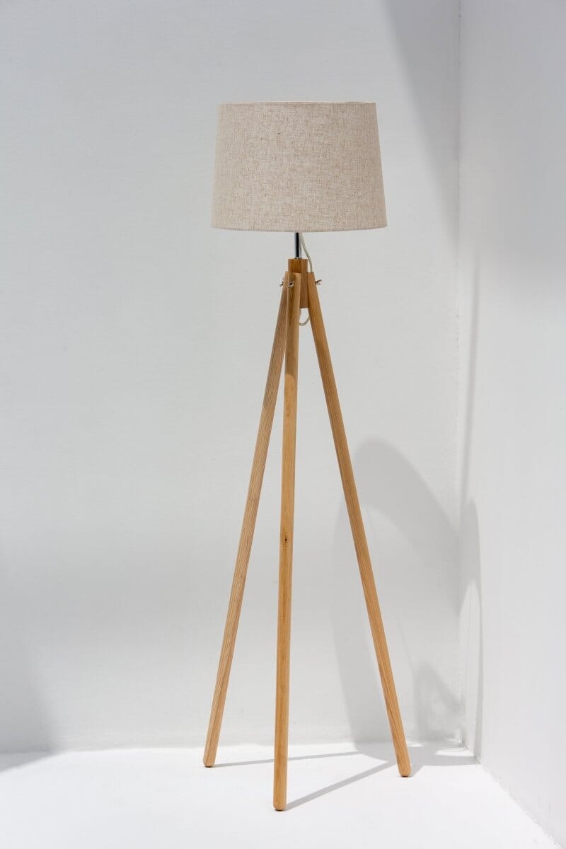 Modern Wooden Tripod Floor Lamp