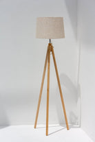 Modern Wooden Tripod Floor Lamp  