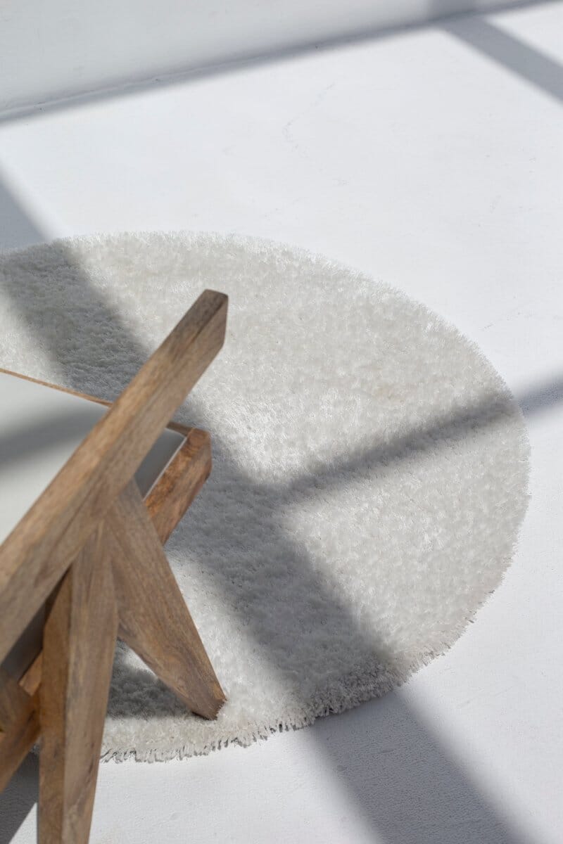 Round Arctic Cloud - White Fluffy Shaggy Rug (4 Sizes) Table Tuft Shaggy RAM 