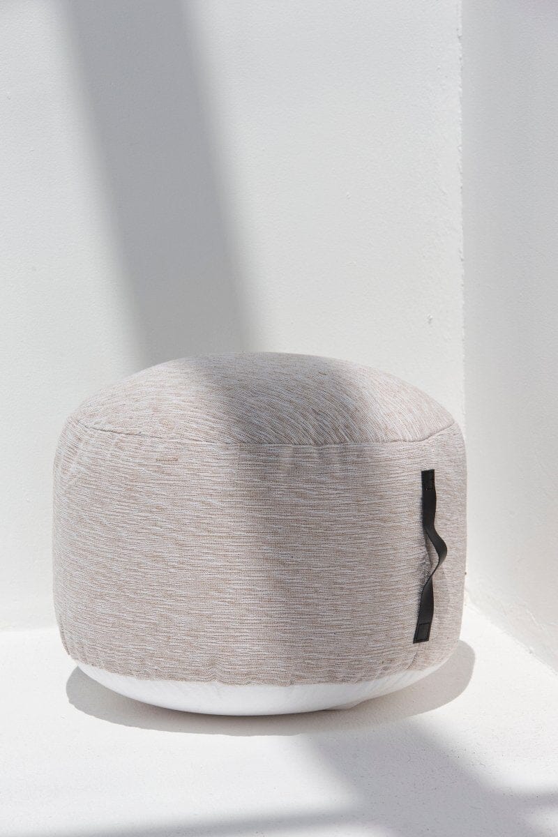 Neutral Stitched Round Pouf (50x50x30 CM) POUF RAM 