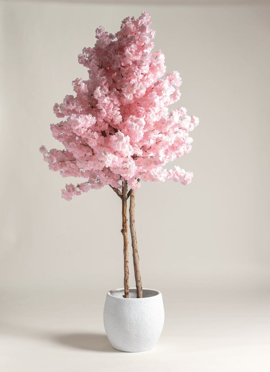 Pink Cherry Blossom Tree With Natural Wood Trunk (3 Sizes) FLO 