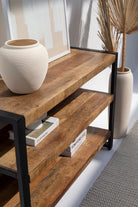 Keira Three Shelves Industrial Console 