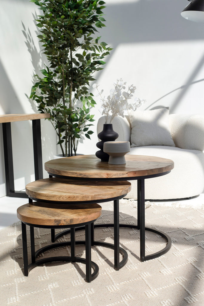 Veda Nesting Mango Wood Coffee Table ART 