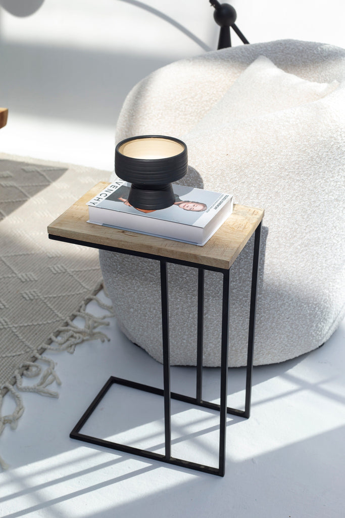 Eriona Wooden Side Table with Metal Legs ART 