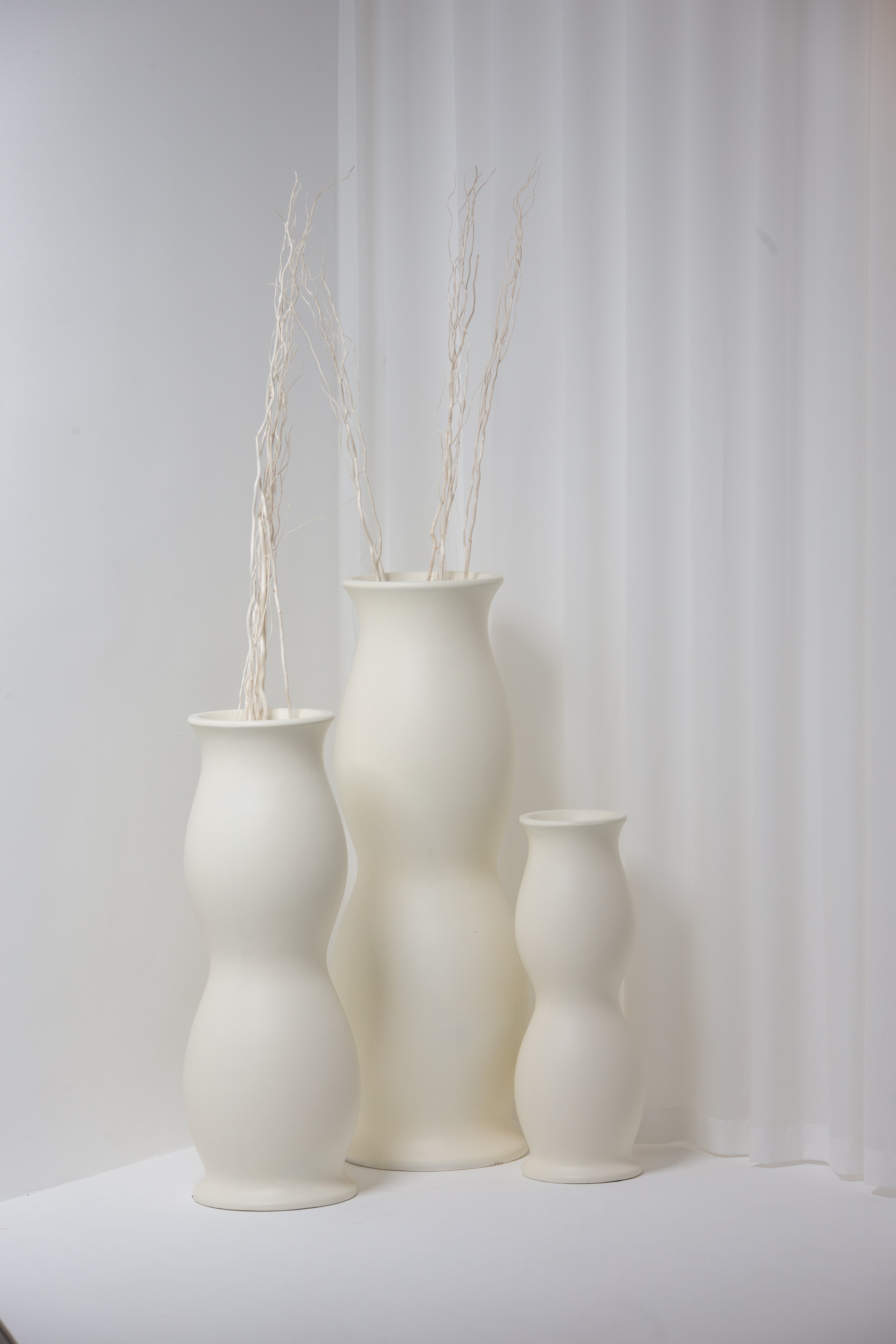 Ivory Hourglass Fiber Vase