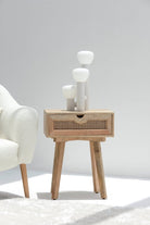 Zan Rattan Bedside Table 