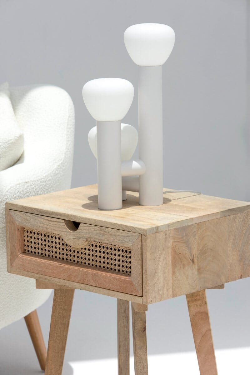 Zan Rattan Bedside Table 