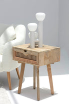 Zan Rattan Bedside Table 