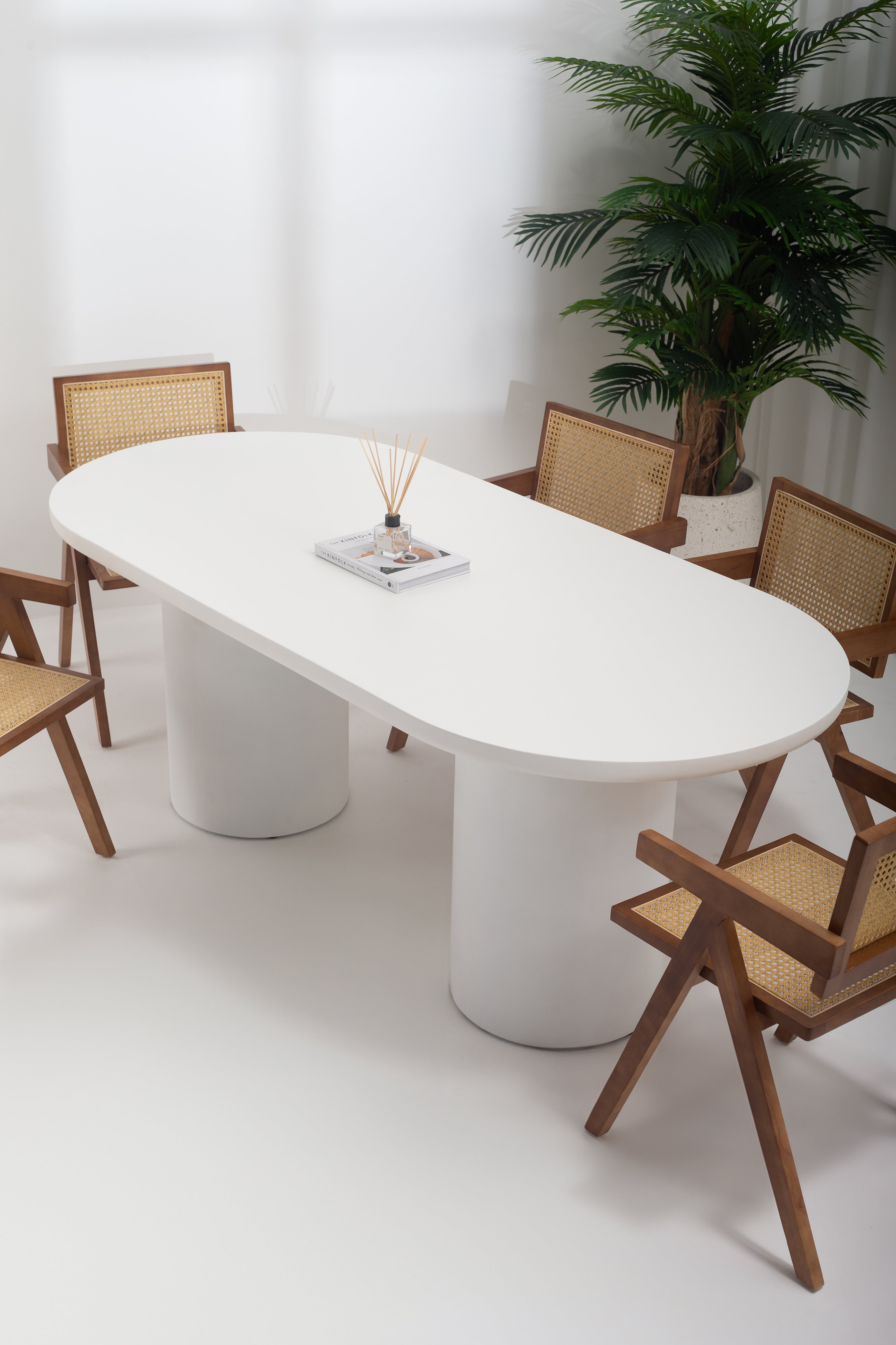 Milano White Concrete Dining Table