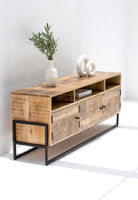 Kinsley Wooden Industrial Media Console Homekode 