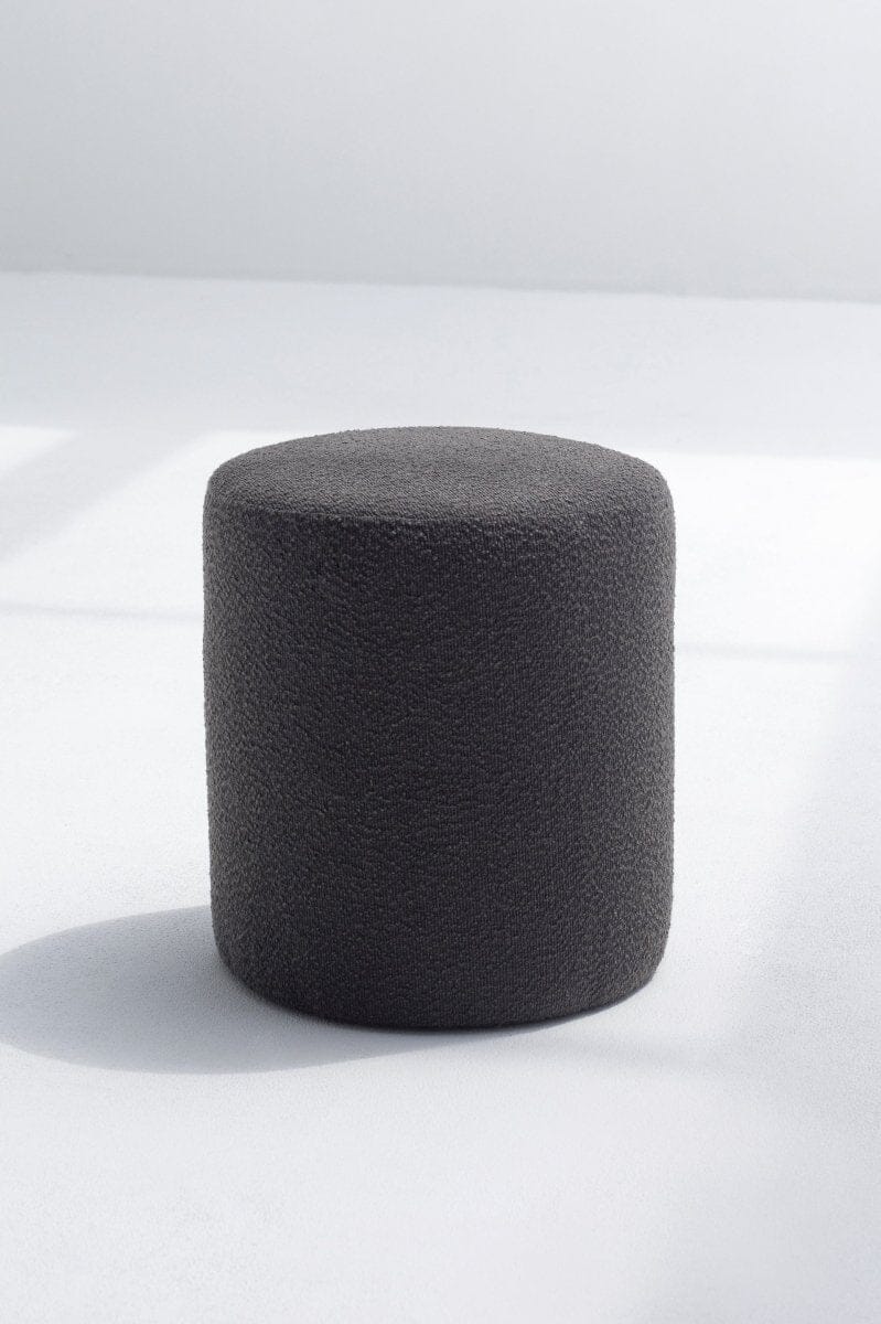 Boucle Dark Gray Round Pouf (2 SIZES) HomeKode 