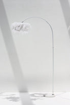 White Feather Arched Floor Lamp (195 CM)  