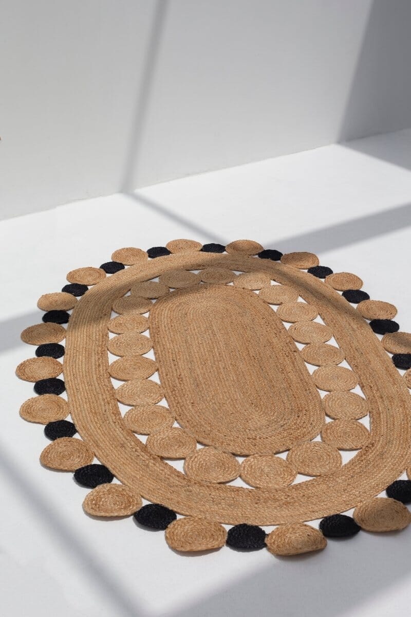 Circles of Serenity - Oval Jute Rug (140x200 CM)